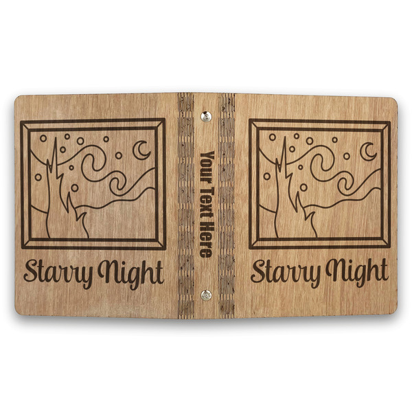 The Starry Night (Van Gogh 1889) Wood 3-Ring Binders - 1" Half-Letter - Approval