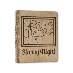 The Starry Night (Van Gogh 1889) Wood 3-Ring Binder - 1" Half-Letter Size