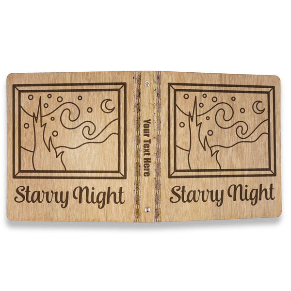 The Starry Night (Van Gogh 1889) Wood 3-Ring Binders - 1" Letter - Approval