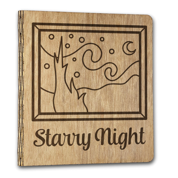 The Starry Night (Van Gogh 1889) Wood 3-Ring Binders - 1" Letter - Front