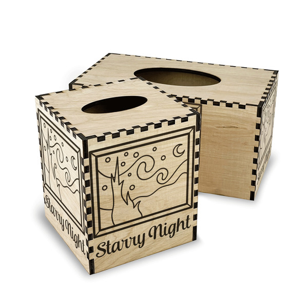 The Starry Night (Van Gogh 1889) Wood Tissue Box Covers - Parent/Main