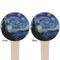 The Starry Night (Van Gogh 1889) Wooden 4" Food Pick - Round - Double Sided - Front & Back