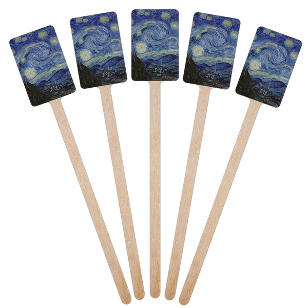 The Starry Night (Van Gogh 1889) Wooden 6.25" Stir Stick - Rectangular - Fan View