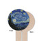 The Starry Night (Van Gogh 1889) Wooden 6" Food Pick - Round - Single Sided - Front & Back