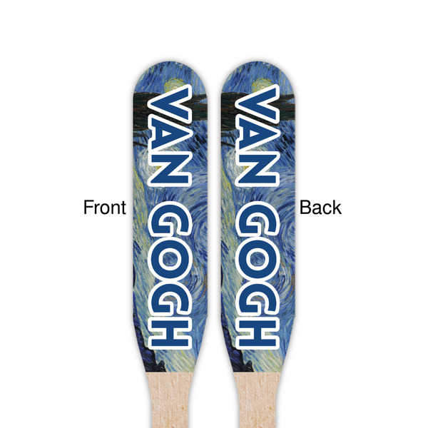 The Starry Night (Van Gogh 1889) Wooden Food Pick - Paddle - Double Sided - Front & Back