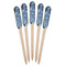The Starry Night (Van Gogh 1889) Wooden Food Pick - Paddle - Fan View