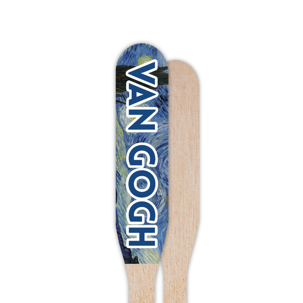 The Starry Night (Van Gogh 1889) Wooden Food Pick - Paddle - Single Sided - Front & Back