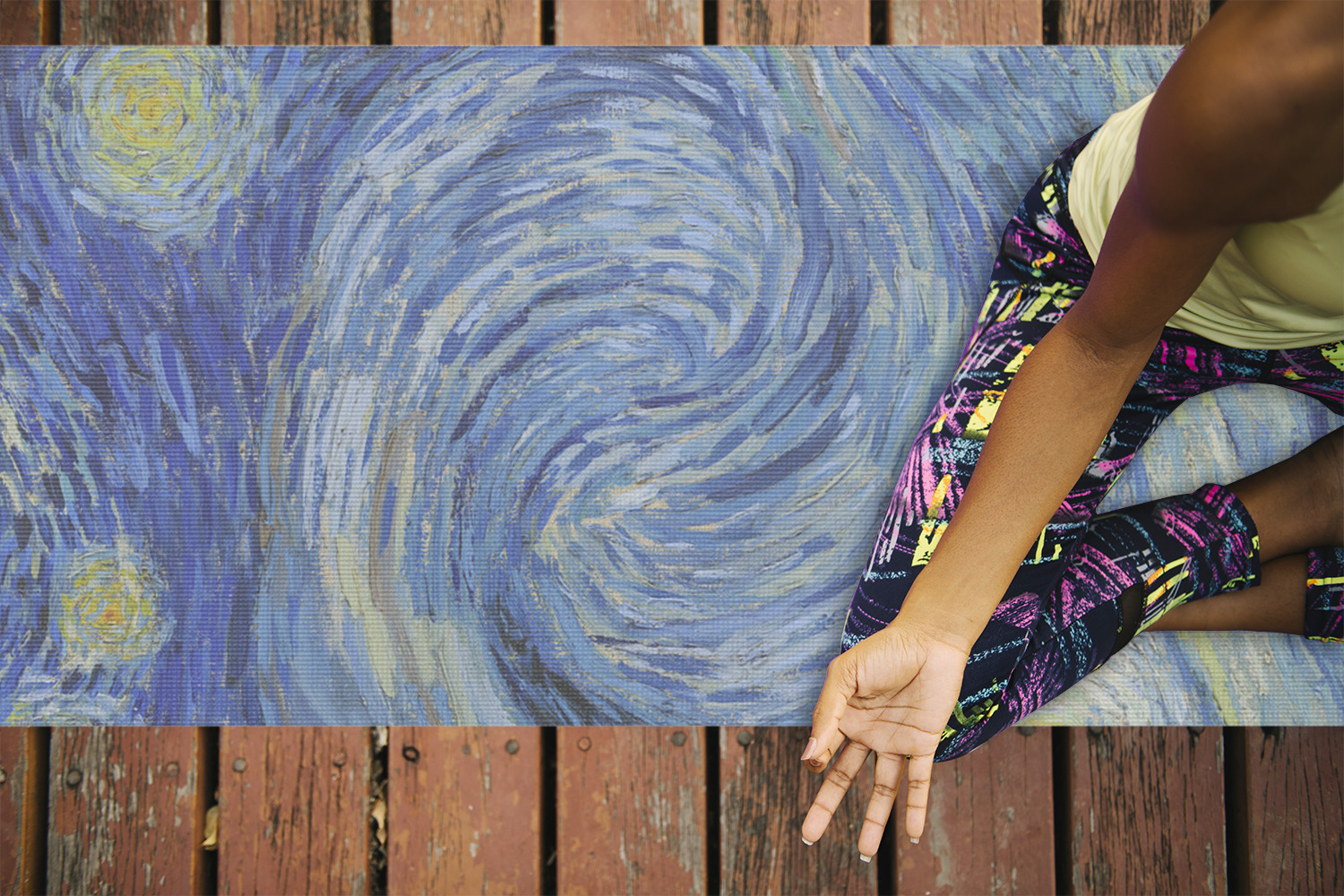 Custom The Starry Night (Van Gogh 1889) Yoga Mat | YouCustomizeIt