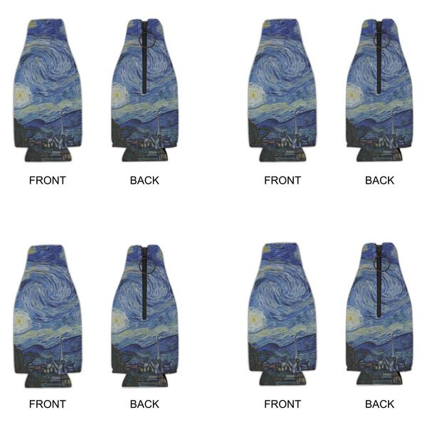 The Starry Night (Van Gogh 1889) Zipper Bottle Cooler - Set of 4 - APPROVAL