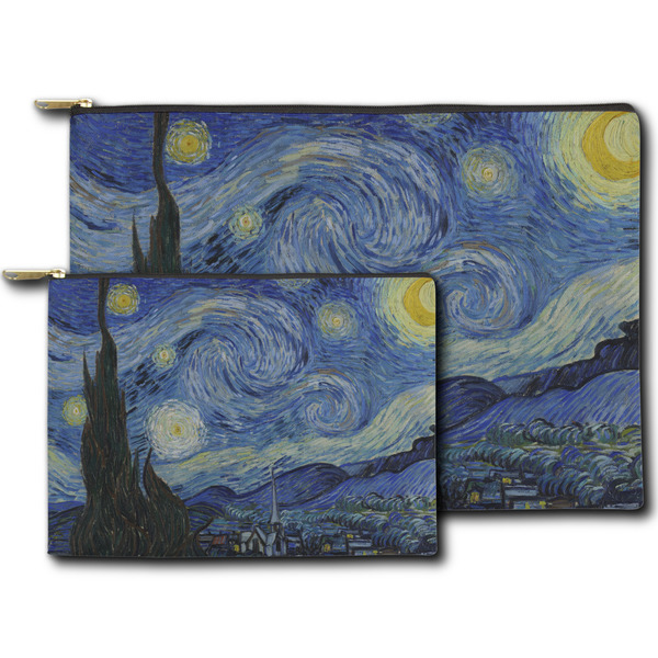 The Starry Night (Van Gogh 1889) Zippered Pouches - Size Comparison