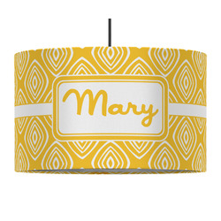 Tribal Diamond 12" Drum Pendant Lamp - Fabric (Personalized)