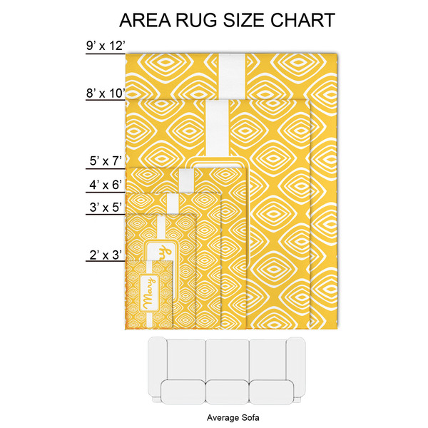 Tribal Diamond 2'x3' Indoor Area Rugs - Size Chart