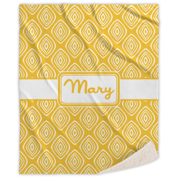 Custom Tribal Diamond Sherpa Throw Blanket - 60"x80" (Personalized)