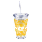 Tribal Diamond 16oz Double Wall Acrylic Tumbler with Lid & Straw - Full Print (Personalized)