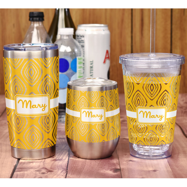 Tribal Diamond Acrylic Tumbler - Full Print - In Context