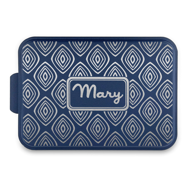 Custom Tribal Diamond Aluminum Baking Pan with Navy Lid (Personalized)