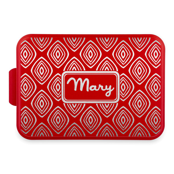 Custom Tribal Diamond Aluminum Baking Pan with Red Lid (Personalized)