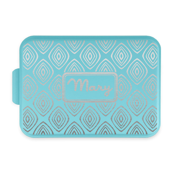 Custom Tribal Diamond Aluminum Baking Pan with Teal Lid (Personalized)