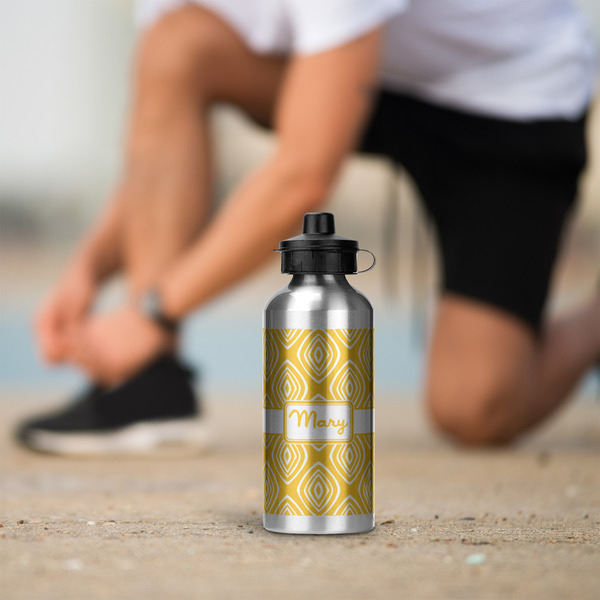 Tribal Diamond Aluminum Water Bottle - Silver LIFESTYLE