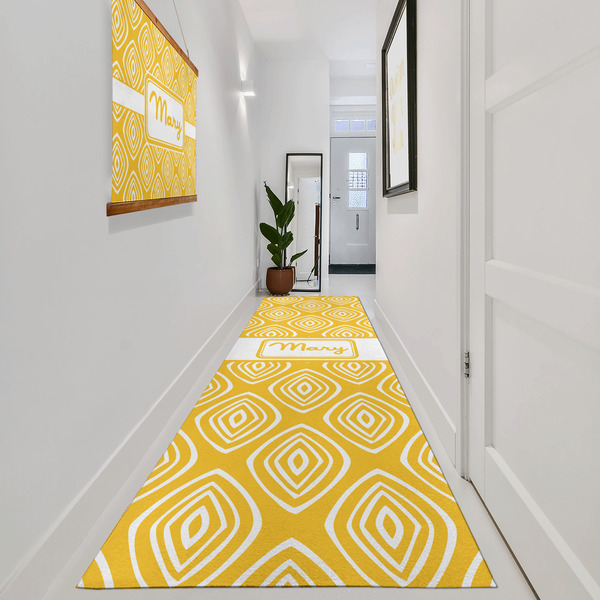 Tribal Diamond Area Rug Sizes - In Context (vertical)