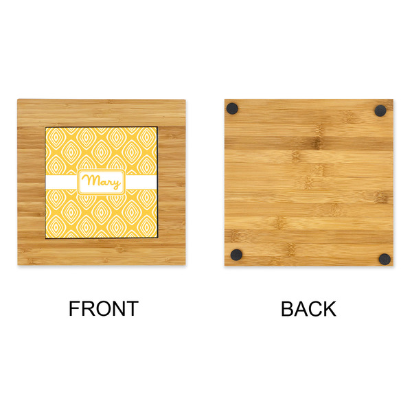 Tribal Diamond Bamboo Trivet with 6" Tile - APPROVAL