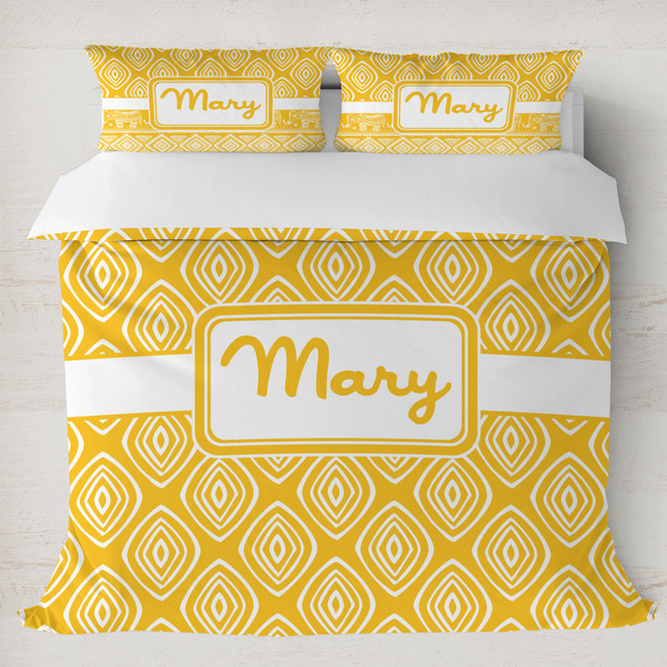 Custom Tribal Diamond Duvet Cover Set - King (Personalized)