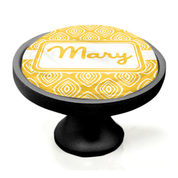 Tribal Diamond Black Custom Cabinet Knob (Side)