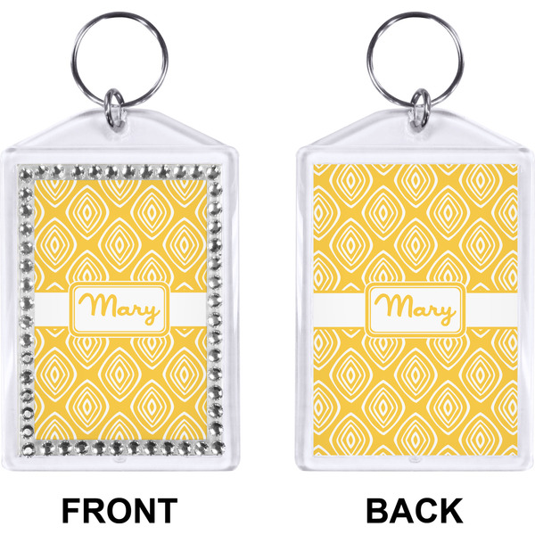 Tribal Diamond Bling Keychain (Front + Back)