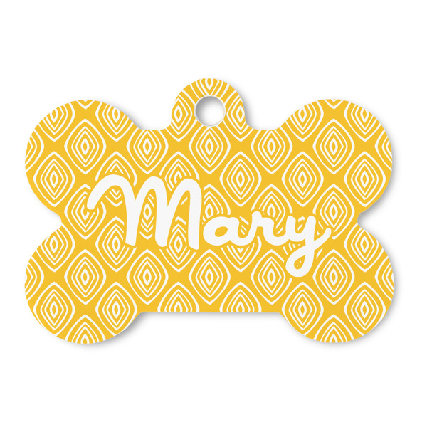 Custom Tribal Diamond Bone Shaped Dog ID Tag (Personalized)