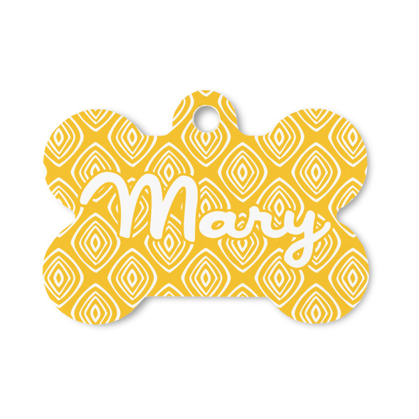 Custom Tribal Diamond Bone Shaped Dog ID Tag - Small (Personalized)