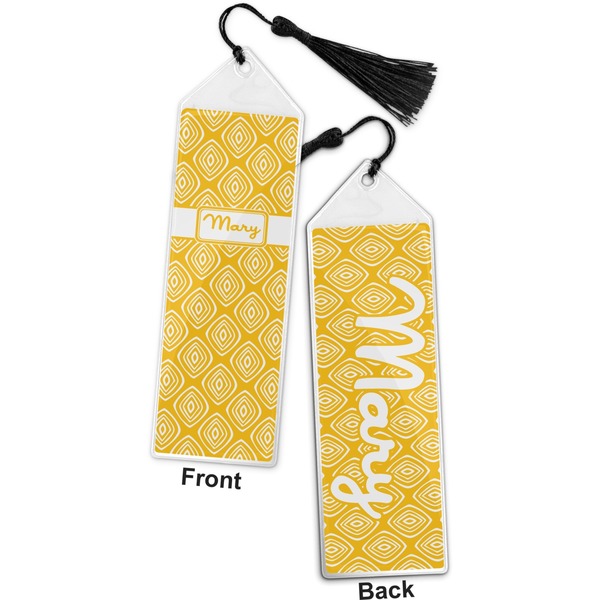 Tribal Diamond Bookmark with tassel - Front and Back