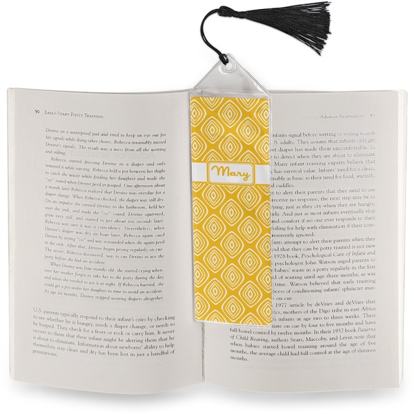 Tribal Diamond Bookmark with tassel - In book