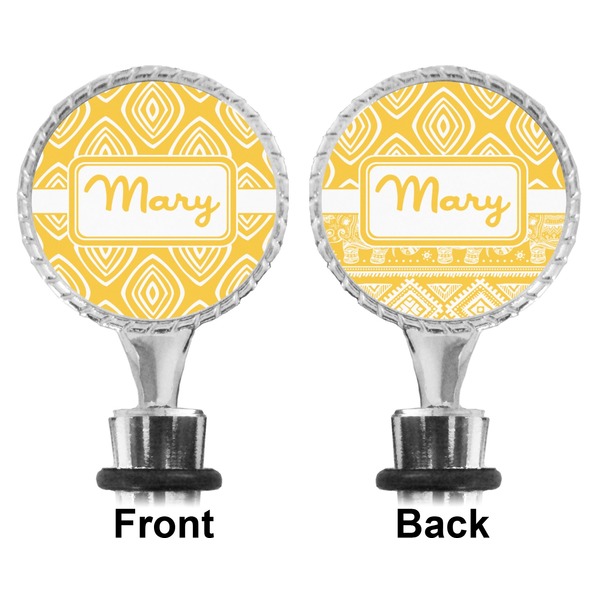 Tribal Diamond Bottle Stopper - Front and Back