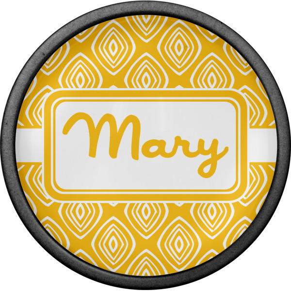 Tribal Diamond Cabinet Knob - Black - Front