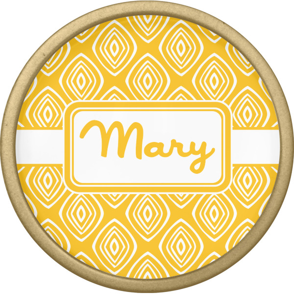 Tribal Diamond Cabinet Knob - Gold - Front