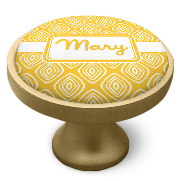 Tribal Diamond Cabinet Knob - Gold - Side