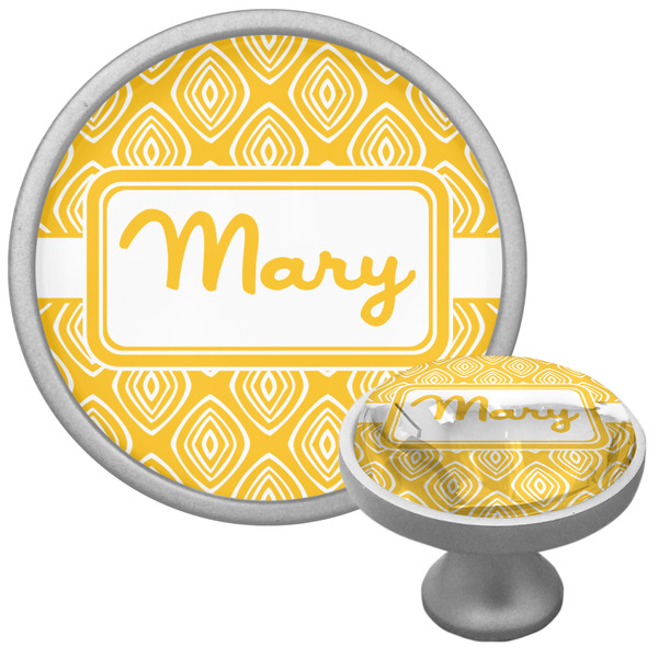 Custom Tribal Diamond Cabinet Knob (Silver) (Personalized)