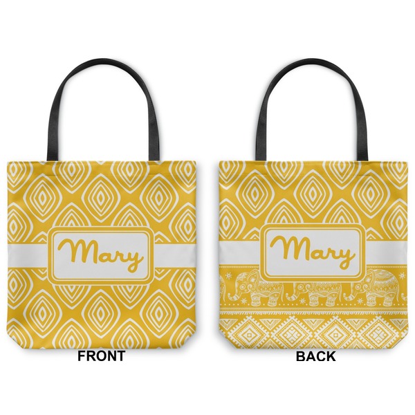 Tribal Diamond Canvas Tote - Front and Back