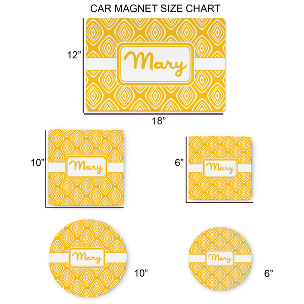 Tribal Diamond Car Magnets - SIZE CHART