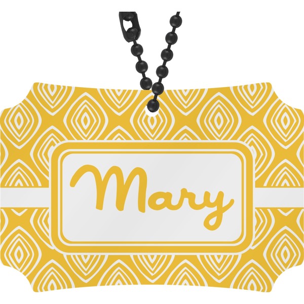 Custom Tribal Diamond Rear View Mirror Ornament (Personalized)