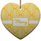 Tribal Diamond Heart Ceramic Ornament w/ Name or Text