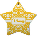 Tribal Diamond Star Ceramic Ornament w/ Name or Text