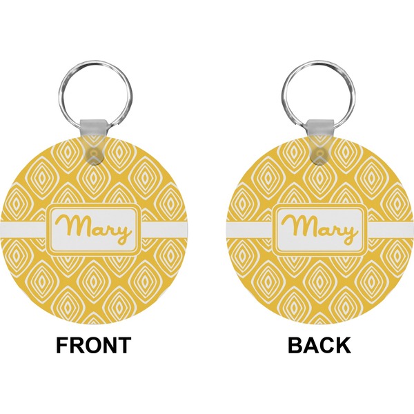 Tribal Diamond Circle Keychain (Front + Back)