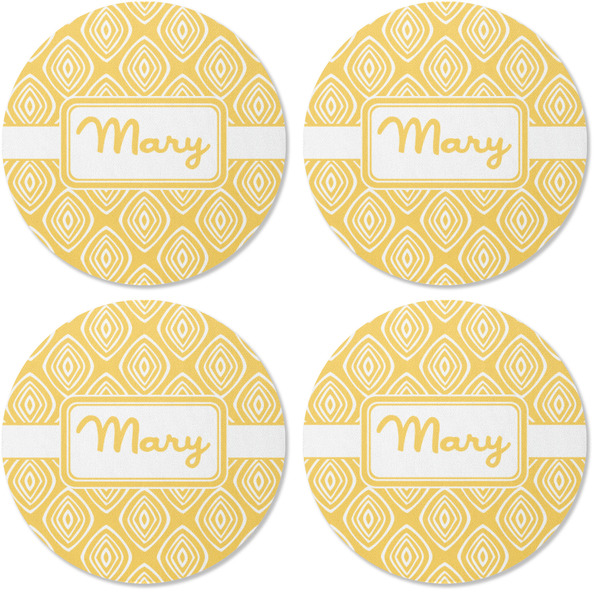 Tribal Diamond Coaster Round Rubber Back - Apvl