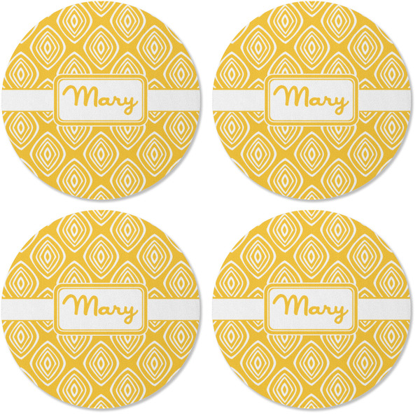 Tribal Diamond Coaster Round Rubber Back - Apvl