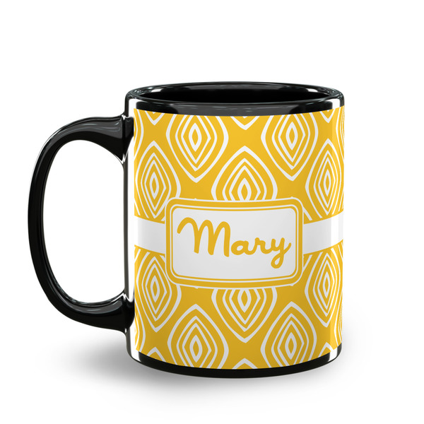 Tribal Diamond Coffee Mug - 11 oz - Black