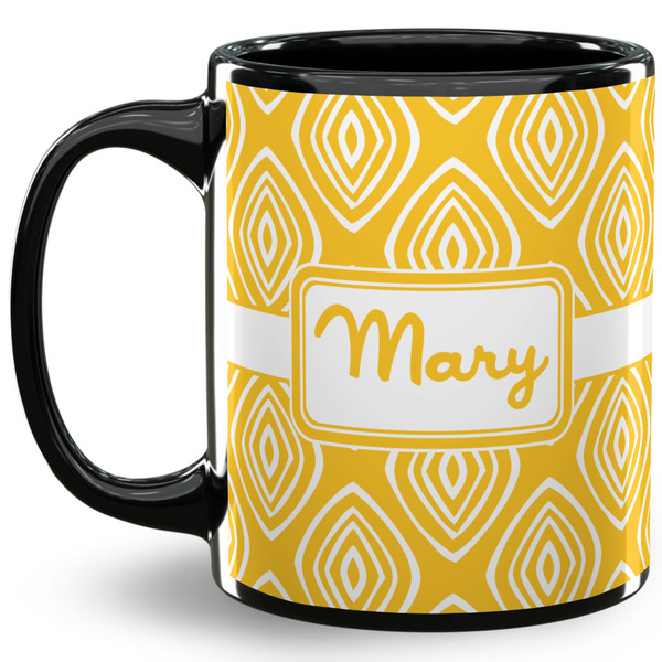 Custom Tribal Diamond 11 Oz Coffee Mug - Black (Personalized)