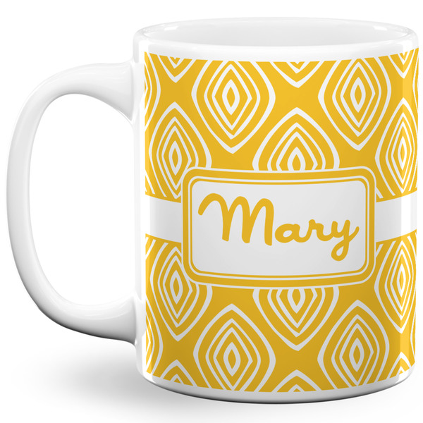 Custom Tribal Diamond 11 Oz Coffee Mug - White (Personalized)