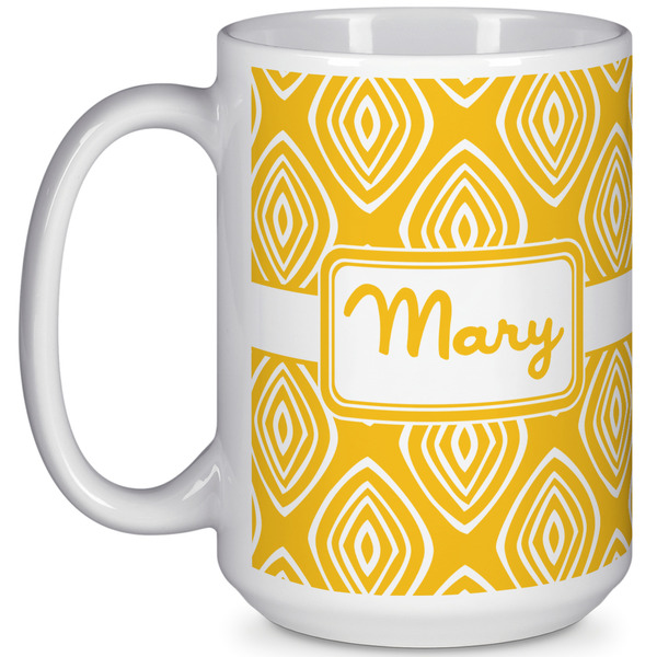 Custom Tribal Diamond 15 Oz Coffee Mug - White (Personalized)