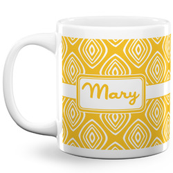 Tribal Diamond 20 Oz Coffee Mug - White (Personalized)